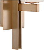 Possini Euro Design Ludlow Modern Wall Light Sconces Set of 2 Burnished Brass Gold Hardwired 4 1/2" Fixture Frosted White Glass Shade for Bedroom Bathroom Vanity Living Room Home Hallway Dining