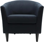 Pemberly Row 17.5" Traditional Fabric Club Chair in Dark Blue