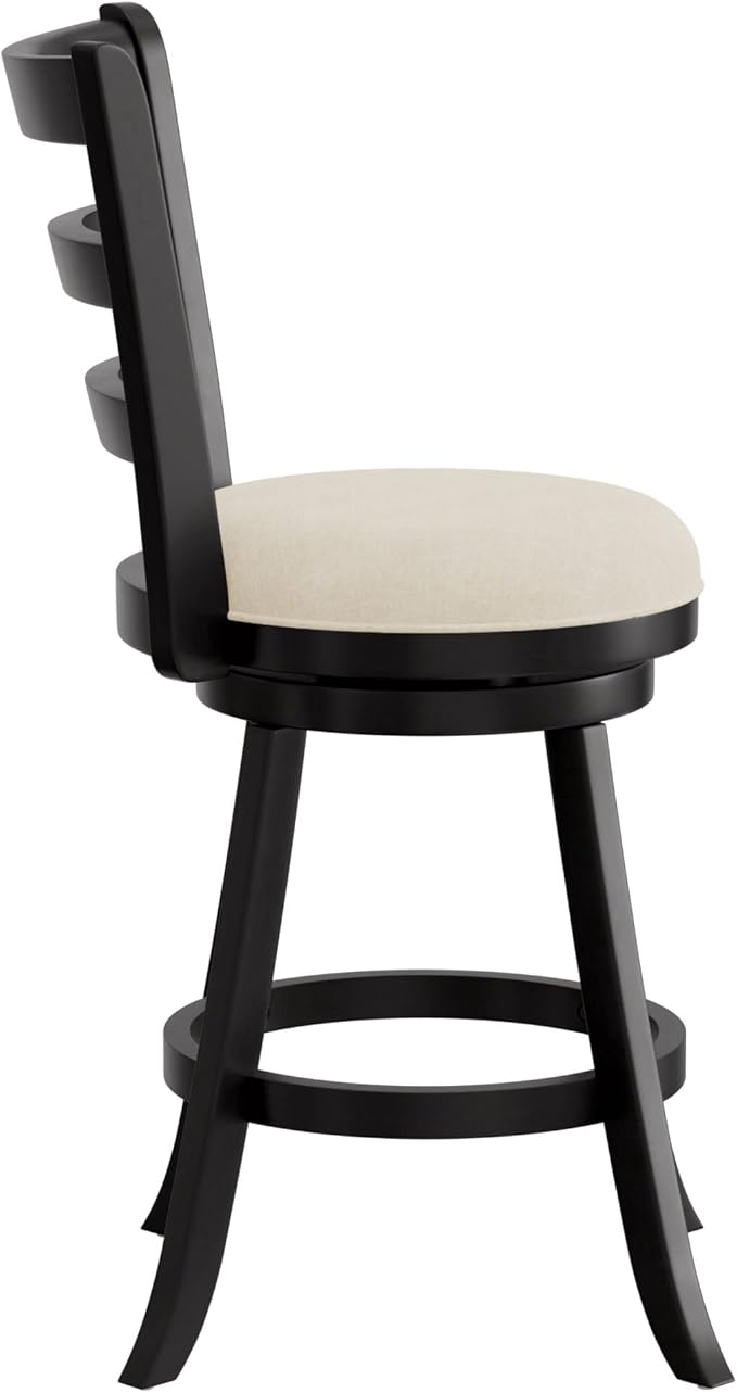 Hillsdale Laymon Wood Kitchen Counter Height Swivel Stool, Black