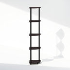 Furinno Turn-N-Tube Corner Shelf, 5-Tier Corner Display Rack, Shelving Unit, for Organization and Storage, Living Room, Home Office, Garage, Bedroom, Dark Walnut