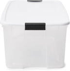 Sterilite 16-Pack Ultra Latching Box, Storage Bins with Lids, Clear Plastic, 116 Quart - Heavy-Duty Organizing Containers for Closet, Bathroom, and Office
