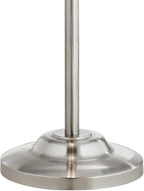 Possini Euro Design Roxie Modern Standing Floor Lamp 65.5" Tall Brushed Nickel Silver Double Layer Sheer Linen Fabric Drum Shade Decor for Living Room Reading House Bedroom Home