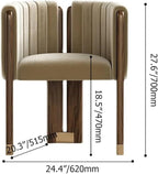 Velvet Fluted Accent Chair for Living Room with Wood Frame, High Resilience Foam, Elegant Modern Armchair (Camel)