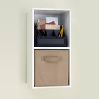 ClosetMaid Cubeicals 2 Cube Storage Shelf Organizer Bookshelf, Stackable or Hanging Wall Mount, Easy Assembly, White Wood Finish