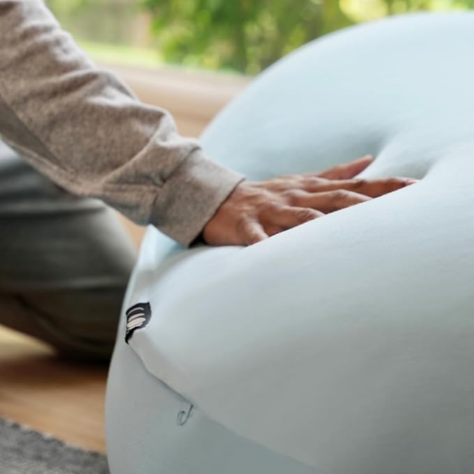 The Moon Pod Bean Bag Chair - Large, Modern Beanbag for Adults, Kids and Teens. Washable Stretch Cover Filled with Thousands of High Density Micro-Beads (Navy).