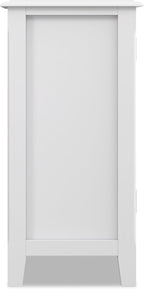 SIMPLIHOME Burlington SOLID WOOD 30 inch Wide Transitional Low Storage Cabinet in White for the Living Room, Entryway and Family Room