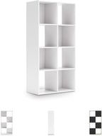 Signature Design by Ashley Onita Contemporary 8 Cube Organizer for Storage, Fits 10.5" by 10.5" by 11" H Storage Bins, Wood, 47.05" Tall, White Finish