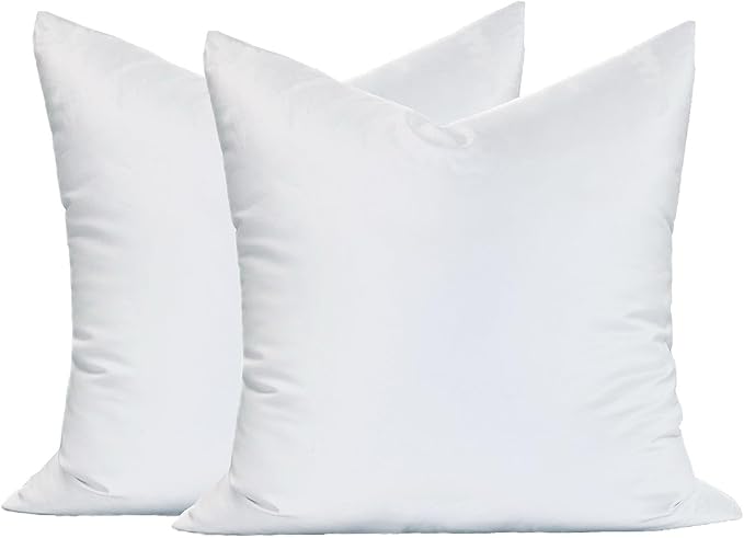MoonRest® Synthetic Down Alternative 20x20 Square Pillow Insert Form, for Decorative Throw Pillow, Sofa, Cushions, Body and Bed - Pack of 2- Size 20“X 20”