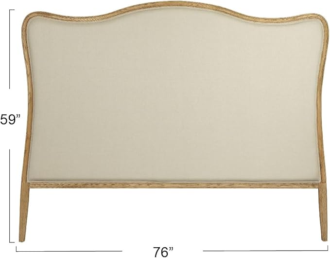 Creative Co-Op Oak & Linen King Size Headboard