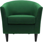 Pemberly Row 17.5" Traditional Fabric Club Chair in Emerald Green