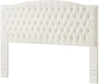 24KF Boucle Upholstered Tufted Button King Headboard and Comfortable Fashional Padded King/California King Size headboard,6025-K-Boucle-Ivory