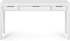 SIMPLIHOME Hollander Desk - 60-Inch Wide Solid Wood Writing Desk in White, Contemporary Home Office Computer Table for Workspace or Study with 2 Drawers and Flip-Down Keyboard Tray
