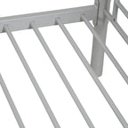 Karl Home Grey Bunk Bed Twin Over Twin, Metal Bunk Bed with Built-in Ladder and Safety Guardrail, Space-Saving Bunk Beds for Kids, Teens & Adults, No Box Spring Needed