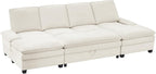 ONBRILL 108" Modular Sectional Sofa,U Shaped Sectional Couch with Movable Ottoman,Cloud Couches for Living Room,Bedroom and Apartment, Beige