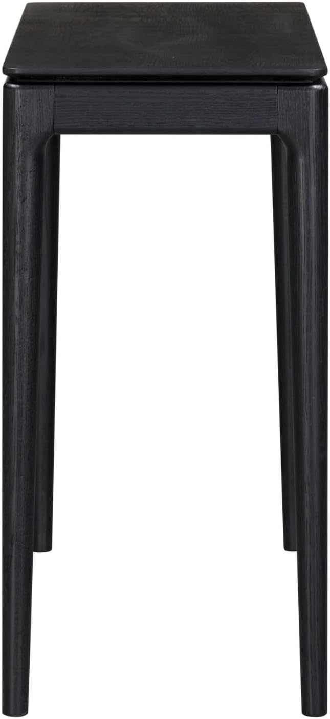 NTC Mingle 47-Inch Console Table, Modern Solid Wood Entryway Table with Hidden Drawer, Waterproof & Heat Resistant, Narrow Table for Hallway, Living Room & Foyer, Burnt Black