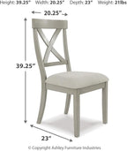 Signature Design by Ashley Parellen Modern Farmhouse Upholstered Dining Chair, Set of 2, Gray
