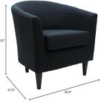 Pemberly Row 17.5" Traditional Fabric Club Chair in Dark Blue