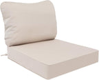 AAAAAcessories Outdoor Deep Seat Cushions, Waterproof, Fade-Resistant Patio Furniture Replacement Cushions, 23.5" x 25.5" x 5" + 23.5" x 19", Khaki Beige