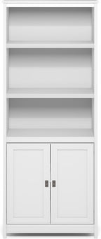 Furinno Robin Storage Cabinet, Pantry Cabinet with 3-Tier Adjustable Shelves with 2 Door Cabinet, 30W, Kitchen Organizer Cabinet, Organization and Storage, for Pantry, Living Room, Home Office, White