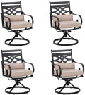 Sophia and William Patio Swivel Dining Chairs Set of 4, Outdoor Metal Armchairs, Outdoor Dining Chairs