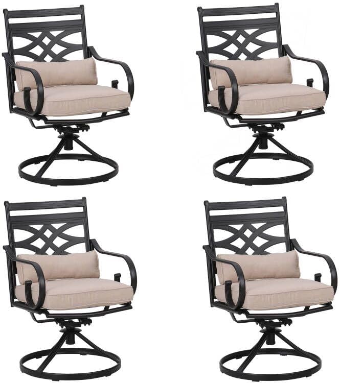 Sophia and William Patio Swivel Dining Chairs Set of 4, Outdoor Metal Armchairs, Outdoor Dining Chairs