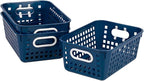 Really Good Stuff Medium Plastic Book Baskets, 11" by 7?" by 4?" - 6 Pack, Navy | Versatile Storage Solution for Classroom, Home and Office l Toy Storage, Multi-Purpose Organizer Basket