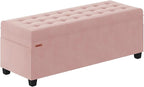 Velvet Storage Ottoman Bench, End of Bed Bench with Legs, Large Entryway Bench, Foot Rest Stool, Tea Table for Bedroom, Living Room, Loads 770 lb, 15.7"L x 43"W x 15.7"H, Jelly Pink, UASND62P