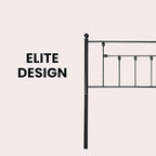 Victorian Metal Headboards, Adjustable Height Iron Frame, Rustic Farmhouse Style, Elegant and Durable Design, Easy Assembly, Universal Fit for Kids & Adults, King Size, Black Finish