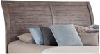 American Woodcrafters Aurora Weathered Gray Wood King Sleigh Headboard