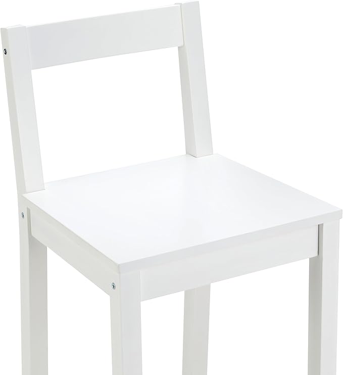 Amazon Basics Wooden Bar Stool with Backrest 24", White, Set of 2