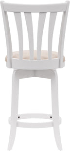 Hillsdale 25.5" Savana Wood Swivel Counter Height Stool, White