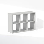 Furinno Cubic Closet Organizers and Storage, 6-Cube Closet Organizer, Open Shelf Closet Storage, Extra Thick Frame for Wardrobe, Bedroom, Living Room, Light Grey