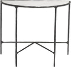 SAFAVIEH Couture Collection Jessa Black/White Forged Metal Half Moon Semi Circle Console Table (Fully Assembled)