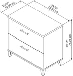 Pemberly Row Contemporary 2 Drawer File Cabinet in Ash Gray Finish