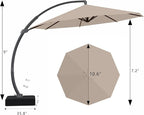 7 Piece Patio Dining Set with 11ft Patio Umbrella (Gray), 7 Gray Outdoor HDPE Dining Set with 6 Chairs + 1 Large Table with 2" Umbrella Hole, for Market, Pool, Garden, Backyard, Deck