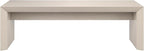 Henn&Hart 48" Rectangular Low-Profile Coffee Table for Living Room, Family Room, or Office, Alder White
