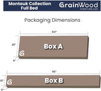 Grain Wood Furniture Montauk Solid Wood Bed, Full Size, Rustic Grey