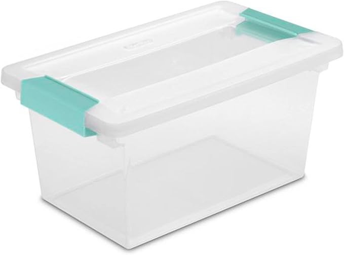 Sterilite Medium Clear Multipurpose Plastic Storage Tote, 4 Pack, and Large Clear Multipurpose Plastic Storage Tote, 4 Pack for Home Organization