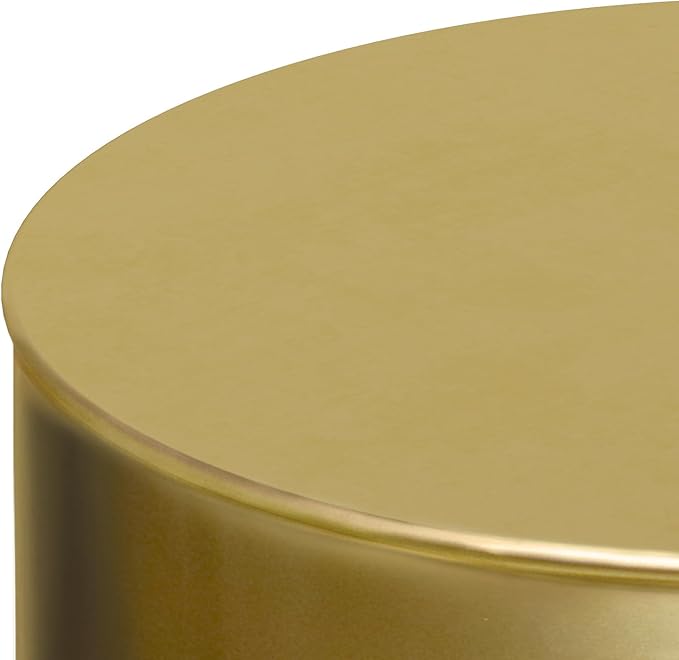 SIMPLIHOME Curtis Industrial 16 inch Wide Metal Metal Cylinder Accent Table in Ombre Black/ Gold, Fully Assembled for the Living Room and Bedroom