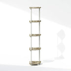 Furinno Turn-N-Tube Corner Shelf, 5-Tier Corner Display Rack, Shelving Unit, for Organization and Storage, Living Room, Home Office, Garage, Bedroom, Sonoma Oak