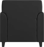 Flash Furniture Hercules Diplomat Series LeatherSoft Upholstered Side Reception Chair, Lobby Chair with Cushions and Flared Arms, Black