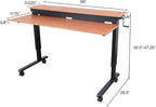 S STAND UP DESK STORE Crank Adjustable 2-Tier Standing Desk with Heavy Duty Steel Frame (Black Frame/Teak Top, 60 inch Wide)