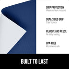 GORILLA GRIP DripGuard Shelf Liner, Non Adhesive Drawer and Kitchen Cabinet Protector, Slip Resistant BPA Free Smooth Surface Plastic Liners for Cabinets, Bathrooms, Closets, 12x120 Inch, Navy Blue