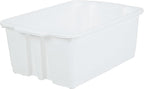 Really Good Stuff Stacking Bins, 14" x 10" x 5 .75" - 6 Pack, White, Stackable Storage Plastic Bins for Classroom Organization, Home Storage, Office & Hospital Supplies