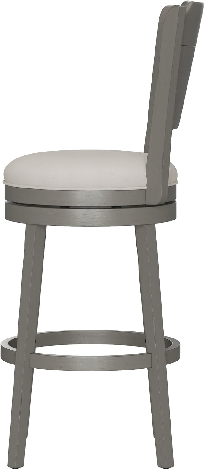 Hillsdale Clarion Wood Swivel Bar Height Stool, Distressed Gray