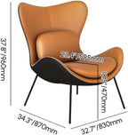 homary PU Leather Modern Wingback Accent Chair for Living Room Patio High-Density Foam Durable Metal Legs