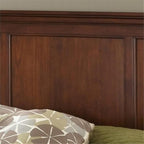 BOWERY HILL 52" x 82" Traditional Wood King Headboard with Recessed Frame Moldings and Carved Detailed, Some Assembly Required, in Warm Cherry Brown Finish