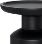 SIMPLIHOME Haynes End Table - 16 inch Wide Solid Mango Wood Round Accent Table with Sculptural Pedestal Base in Black, Boho Nightstand or Lamp Stand for Living Room or Bedroom, Assembled
