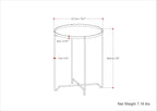 SIMPLIHOME Layton Modern 19 Inch Wide Round Metal Side Table in Teal, For the Living Room and Bedroom