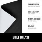 GORILLA GRIP DripGuard Shelf Liner, Non Adhesive Drawer and Kitchen Cabinet Protector, Slip Resistant BPA Free Smooth Surface Plastic Liners for Cabinets, Bathrooms, Closets, 12x240 Inch, Black